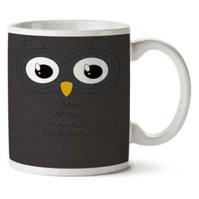 Art Hediye Cute Owl Face Iki Tarafı Baskılı Kupa Bardak
