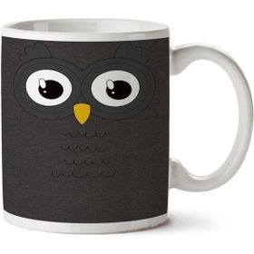Art Hediye Cute Owl Face Iki Tarafı Baskılı Kupa Bardak
