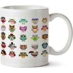 Art Hediye Cute Owls Set İki Tarafı Baskılı Kupa