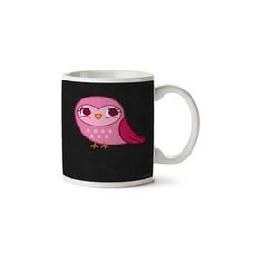 Art Hediye Cute Pink Owl Iki Tarafı Baskılı Kupa Bardak