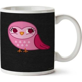 Art Hediye Cute Pink Owl Iki Tarafı Baskılı Kupa Bardak