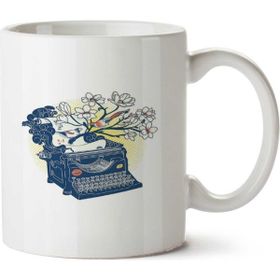 Art Hediye Daktilo Çiçeklenmek İki Tarafı Baskılı Kupa