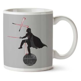 Art Hediye Darth Juggler Star Wars Vader Lightsaber Death Star İki Tarafı Baskılı Kupa Bardak