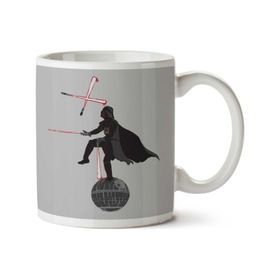 Art Hediye Darth Juggler Star Wars Vader Lightsaber Death Star İki Tarafı Baskılı Kupa Bardak