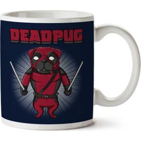 Art Hediye Dead Pug Deadpool Iki Tarafı Baskılı Kupa Bardak