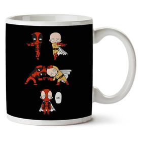 Art Hediye Deadpool Bir Punch Man Füzyon Iki Tarafı Baskılı Kupa Bardak