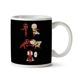 Art Hediye Deadpool Bir Punch Man Füzyon Iki Tarafı Baskılı Kupa Bardak
