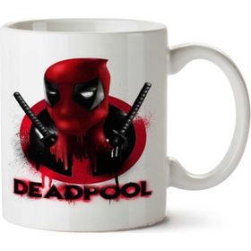 Art Hediye Deadpool Kan İki Tarafı Baskılı Beyaz Kupa