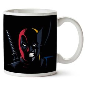 Art Hediye Deadpool Karşı Wolverine Iki Tarafı Baskılı Kupa Bardak