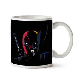 Art Hediye Deadpool Karşı Wolverine Iki Tarafı Baskılı Kupa Bardak