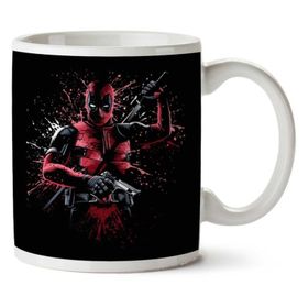 Art Hediye Deadpool Silahlar Mürekkep Sıçraması Iki Tarafı Baskılı Kupa Bardak