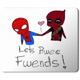 Art Hediye Deadpool V Spiderman 2 Baskılı 23x19 cm Mouse Pad