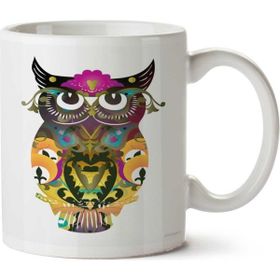 Art Hediye Decorative Owl İki Tarafı Baskılı Beyaz Kupa