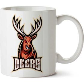 Art Hediye Deers Geyik İki Tarafı Baskılı Beyaz Kupa