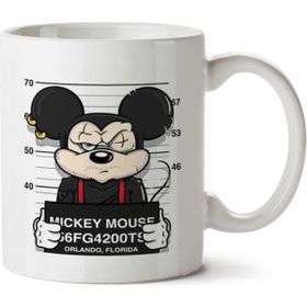 Art Hediye Desenho Mickey Mouse İki Tarafı Baskılı Beyaz Kupa