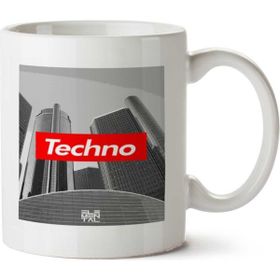 Art Hediye Detroit Techno City İki Tarafı Baskılı Beyaz Kupa