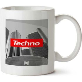 Art Hediye Detroit Techno City İki Tarafı Baskılı Beyaz Kupa
