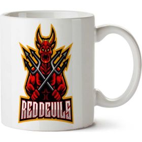Art Hediye Devil Holds İki Tarafı Baskılı Beyaz Kupa