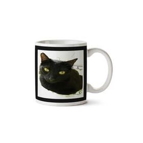Art Hediye Ditongo Cat Kara Kedi İki Tarafı Baskılı Kupa