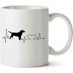 Art Hediye Dog Kalp Atışı İki Tarafı Baskılı Beyaz Kupa