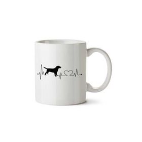 Art Hediye Dog Kalp Atışı İki Tarafı Baskılı Beyaz Kupa