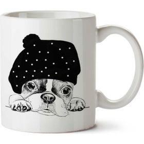 Art Hediye Dog Masum Köpek İki Tarafı Baskılı Beyaz Kupa
