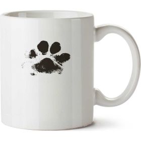 Art Hediye Dog Paw Köpek Pati İki Tarafı Baskılı Beyaz Kupa