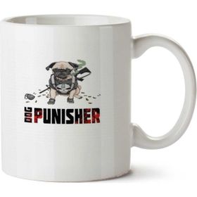 Art Hediye Dog Punisher İki Tarafı Baskılı Beyaz Kupa