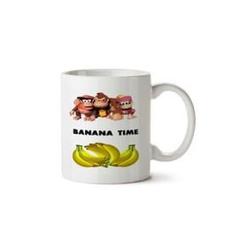 Art Hediye Donkey Kong Banana İki Tarafı Baskılı Beyaz Kupa