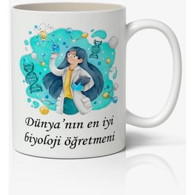 Art Hediye Dünyanın En Iyi Biyoloji Öğretmeni - Öğretmenler Günü Temalı Baskılı Kupa