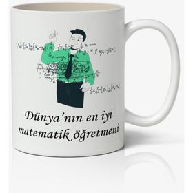 Art Hediye Dünyanın En Iyi Matematik Öğretmeni - Öğretmenler Günü Temalı Baskılı Kupa