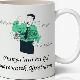 Art Hediye Dünyanın En Iyi Matematik Öğretmeni - Öğretmenler Günü Temalı Baskılı Kupa