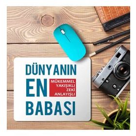 Art Hediye Dünyanın En Mükemmel Babası Baskılı 23x19 cm Mouse Pad