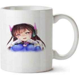 Art Hediye Dva Overwatch Anime İki Tarafı Baskılı Beyaz Kupa