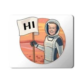 Art Hediye Elon Musk Telegram Astronot Baskılı 23x19 cm Mouse Pad