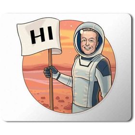 Art Hediye Elon Musk Telegram Astronot Baskılı 23x19 cm Mouse Pad
