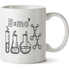 Art Hediye E=mc Kare İki Tarafı Baskılı Kupa