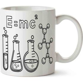 Art Hediye E=Mc2 Kimya İki Tarafı Baskılı Kupa Bardak