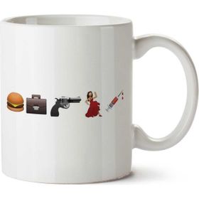 Art Hediye Emoji Pulp Fiction İki Tarafı Baskılı Kupa