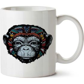 Art Hediye Ethinic Monkey Etnik Maymun İki Tarafı Baskılı Kupa