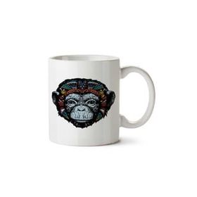 Art Hediye Ethinic Monkey Etnik Maymun İki Tarafı Baskılı Kupa