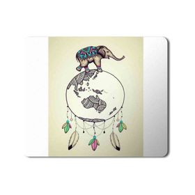 Art Hediye Etnik Fil ve Düş Kapanı Baskılı 23x19 cm Mouse Pad