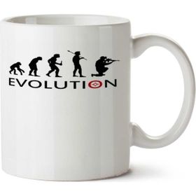 Art Hediye Evolution Military Asker'in Evrimi İki Tarafı Baskılı Kupa Bardak