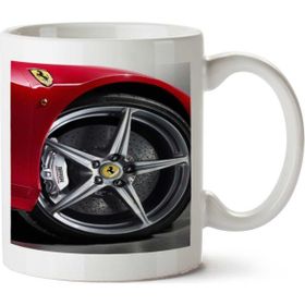 Art Hediye Ferrari Roda İki Tarafı Baskılı Beyaz Kupa