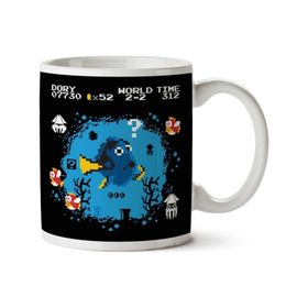 Art Hediye Finding Dory Mario Mashup Iki Tarafı Baskılı Kupa Bardak
