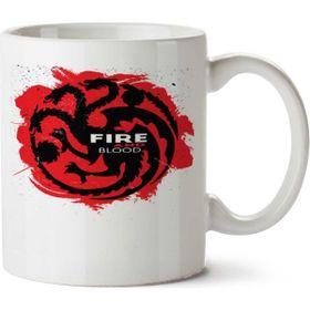 Art Hediye Fire And Blood Targaryen İki Tarafı Baskılı Kupa Bardak