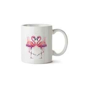 Art Hediye Flamingo Aşk 2 İki Tarafı Baskılı Kupa Bardak