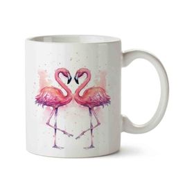 Art Hediye Flamingo Aşk 2 İki Tarafı Baskılı Kupa Bardak