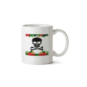 Art Hediye Flower Çiçekli Kuru Kafa İki Tarafı Baskılı Beyaz Kupa