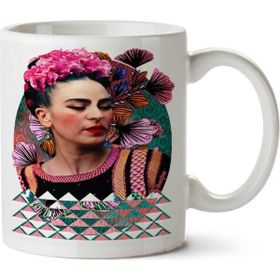 Art Hediye Flower Frida İki Tarafı Baskılı Beyaz Kupa